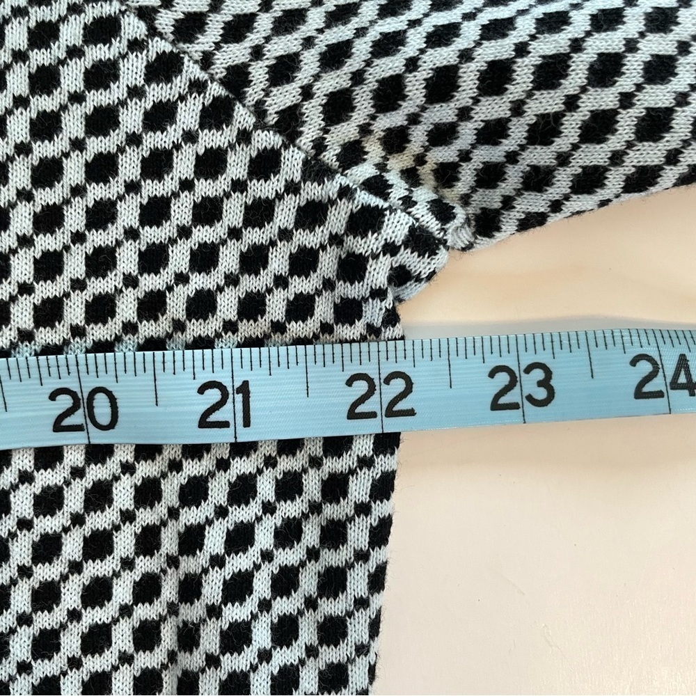 Pendleton Sweater Abstract Houndstooth Black & Wh… - image 7